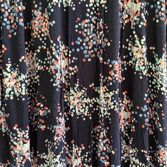 Motherhood Women’s Navy w/Multicolor Dots Maternity Skirt Maxi Size Large - Picture 2 of 4